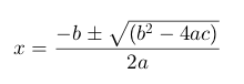 Quadratic formula