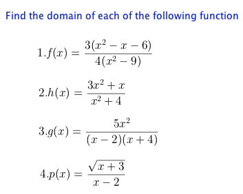 Domain of a function